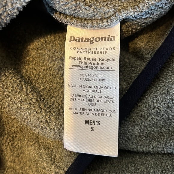 Patagonia Synchilla Fleece Snap T Mens Jacket -Gray & Blue Trim - Picture 8 of 9